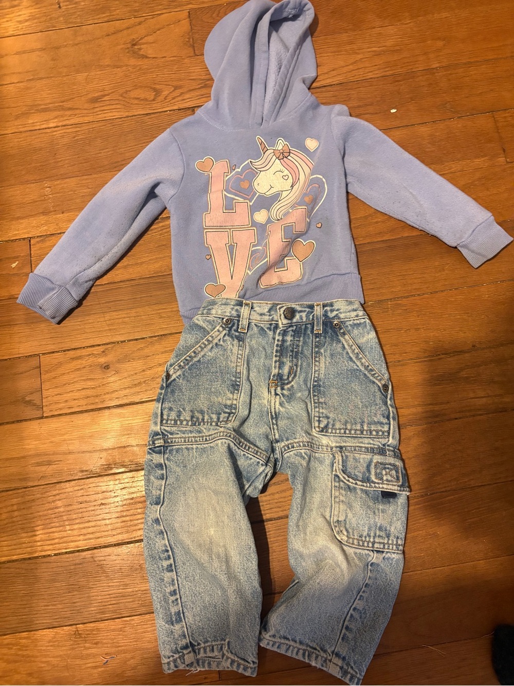 Toddlers Light Purple Unicorn 'LOVE' Hoodie